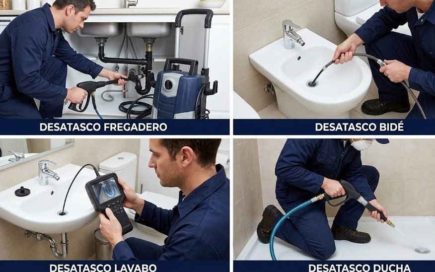 Desatascos sin obras con maquinaria de alta presión y cámara de inspección en Alcorcón — atascos tuberías bajantes arquetas — Calle Porto Cristo Alcorcón — 697 846 213