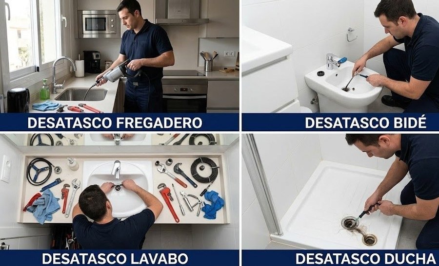 Desatasco de fregadero lavabo bidé y ducha en Centro — servicio profesional con sonda eléctrica e hidrojet — Calle de la Montera Centro — 697 846 213