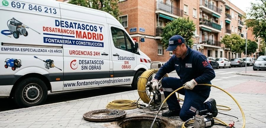 Desatascos sin obras con maquinaria de alta presión y cámara de inspección en Centro — atascos tuberías bajantes arquetas — Calle del Arenal Centro — 697 846 213