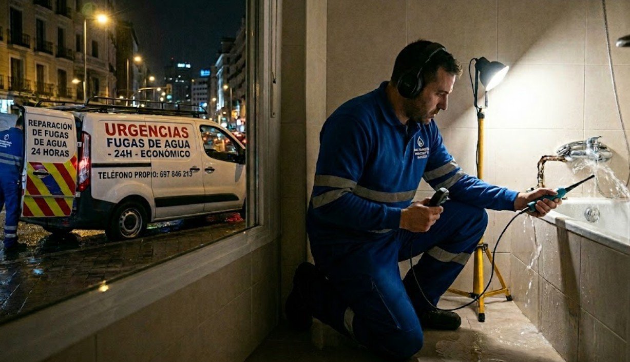 Especialista en detección de fugas de agua con geófono en Madrid urgente 24h — Fontanería y Construcción Madrid