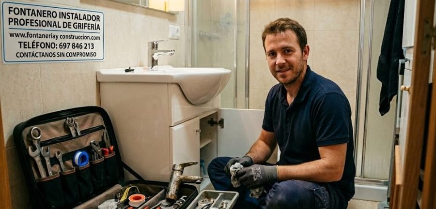 Fontanero instalador profesional de grifería en Moncloa Madrid — cambio de grifo de lavabo y sanitarios — Fontanería y Construcción 697 846 213