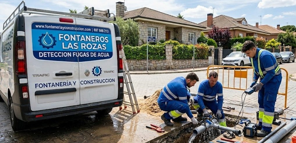 Reparación de fuga de agua en Las Rozas de Madrid, Calle Real