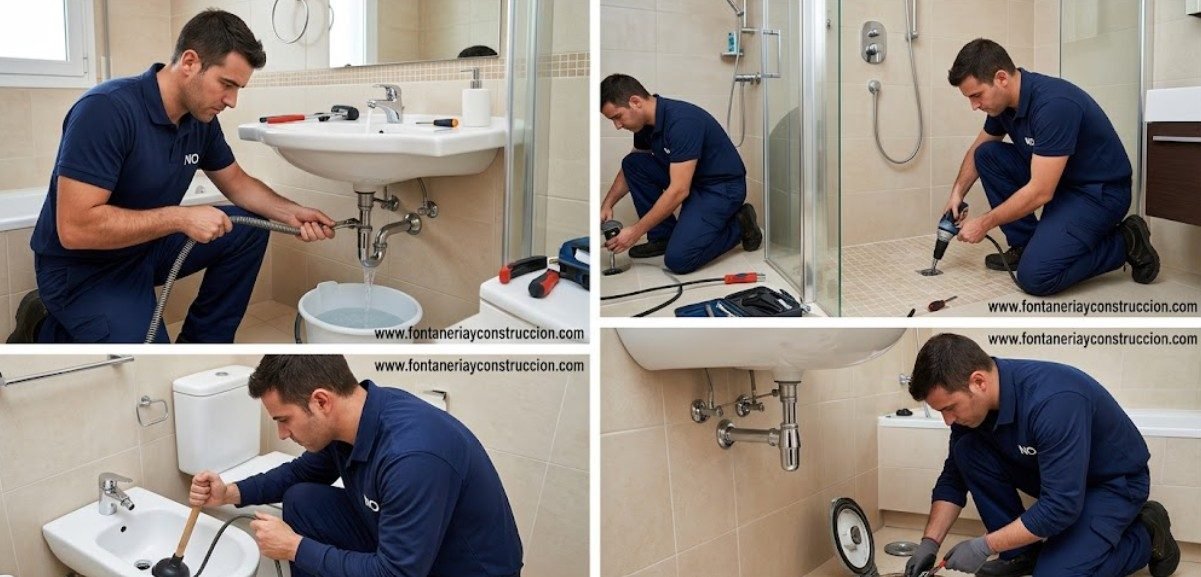 Fontaneros desatascos de baño en Madrid — lavabo, ducha, bañera y bidé urgente 24h en Tetuán — Fontanería y Construcción Madrid