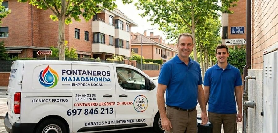 Fontaneros Majadahonda empresa local — técnicos propios con furgoneta en Calle de la Cornisa Majadahonda — fontanero urgente 24h — 697 846 213