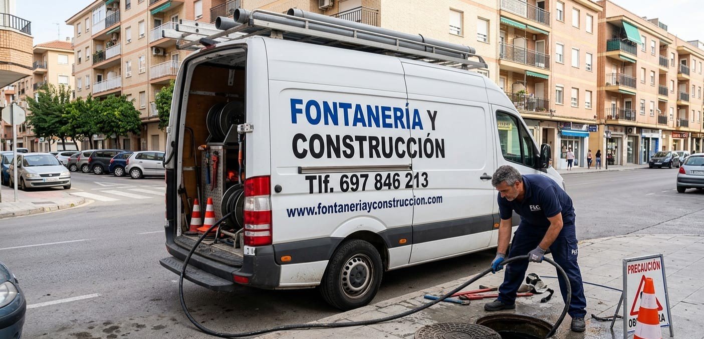 Fontaneros realizando desatrancos y pocería en Madrid — Fontanería y Construcción