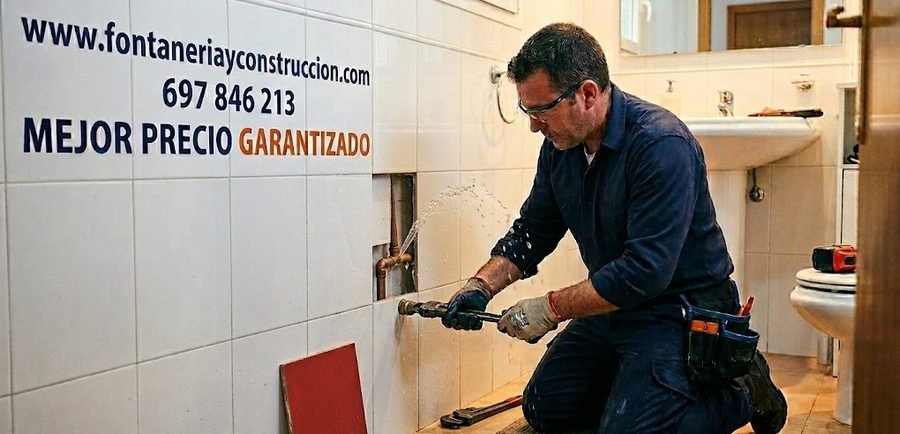Fontanero detectando y reparando fuga de agua en Madrid, distrito Vallecas — servicio urgente 697 846 213