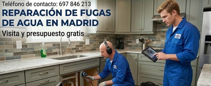 Reparación de fugas de agua en Villaverde — detección con geófono y cámara termográfica sin obras — Avenida de la Felicidad Villaverde — 697 846 213
