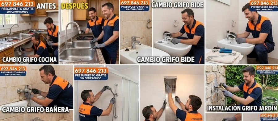 Mejores fontaneros para cambio de grifería en Boadilla del Monte — cambio grifo cocina bidé bañera ducha jardín garantía por escrito — Calle Ronda de Poniente Boadilla del Monte — 697 846 213