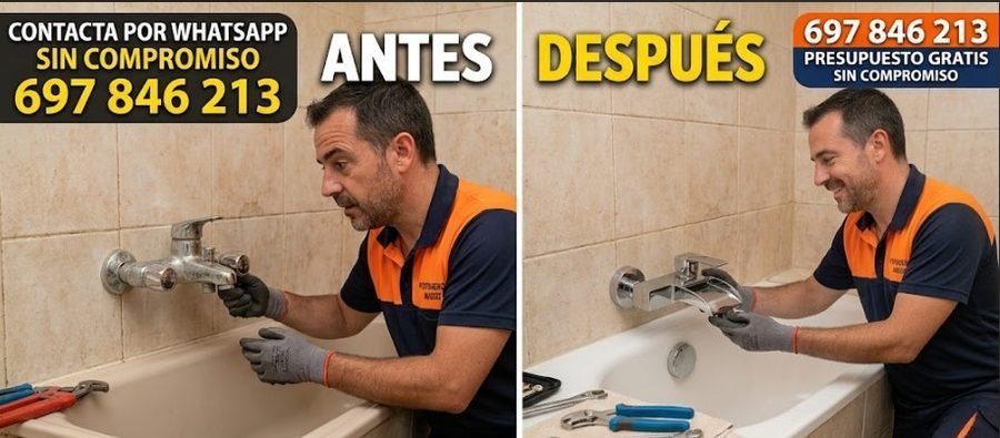 Cambio de grifo de bañera y ducha en Getafe — sustitución grifería monomando termostática presupuesto gratis — Calle San Eugenio Getafe — 697 846 213