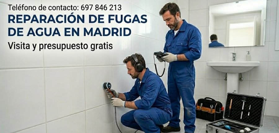 Localización y reparación de fugas de agua en Collado Villalba Madrid — geófono y cámara termográfica sin romper paredes — 697 846 213