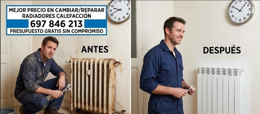 Cambio e instalación de radiadores de calefacción en Centro — empresa cambiar radiadores casa mejor precio — Calle del Barquillo Centro — 697 846 213