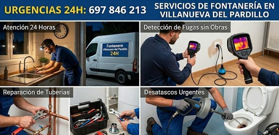 Servicios de fontanería en Villanueva del Pardillo — urgencias 24h reparación fugas desatascos calderas termos grifería — Calle San Pedro Villanueva del Pardillo — 697 846 213